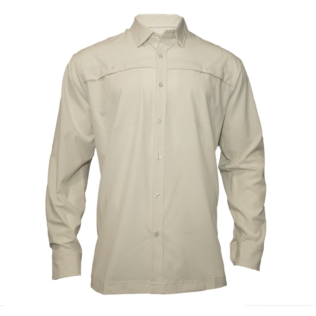 Long Sleeve Solid Lifestyle Button Down w/ REPEL - X - Xotic Camo & Fishing Gear - BNLSBD001