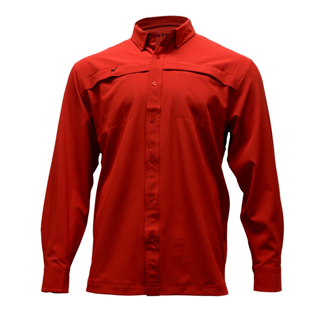 Long Sleeve Solid Lifestyle Button Down w/ REPEL-X - Xotic Camo & Fishing Gear -RLSBD101S-C7