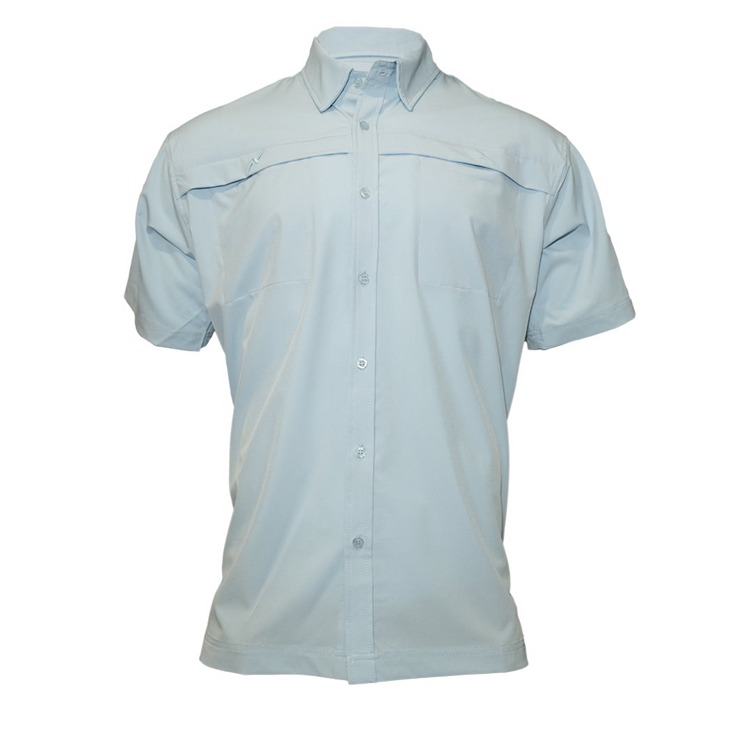 Short Sleeve Solid Lifestyle Button Down w/ REPEL - X - Xotic Camo & Fishing Gear - IBSSBD001