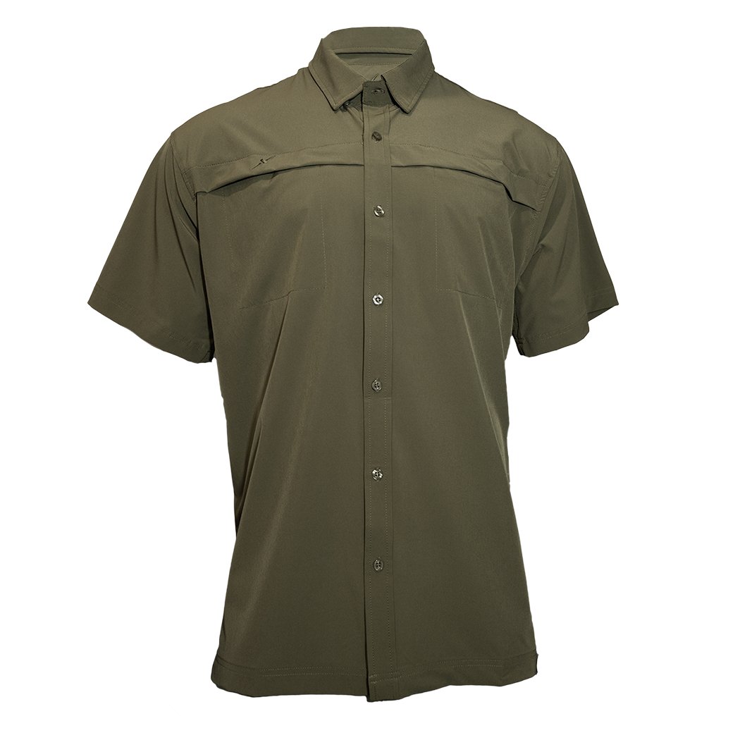 Short Sleeve Solid Lifestyle Button Down w/ REPEL - X - Xotic Camo & Fishing Gear - MBSS01