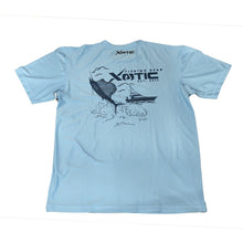 Load image into Gallery viewer, Light Blue Short Sleeve Performance Shirt - jumping sailfish - Xotic Camo &amp; Fishing Gear -SSLTBLJMPSLF1
