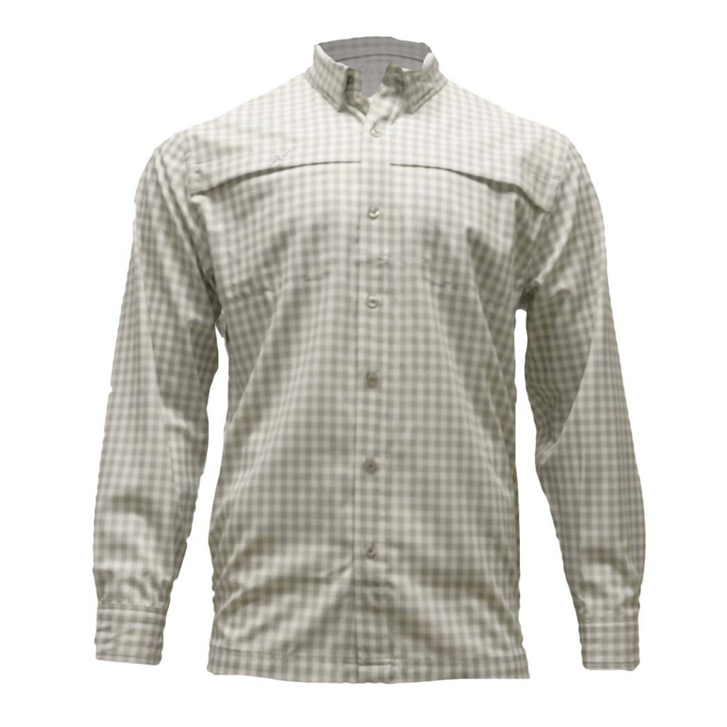 Long Sleeve Patterned Lifestyle Button Down w/ REPEL-X - Xotic Camo & Fishing Gear -WGLSBD101S-C7