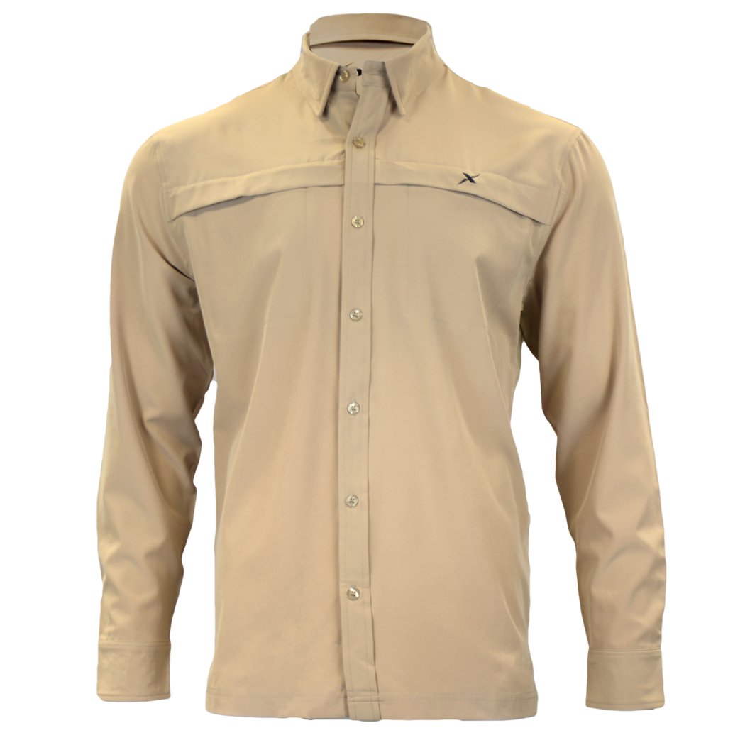 Long Sleeve Solid Button Down - Xotic Camo & Fishing Gear -KHLSBD100S-NT