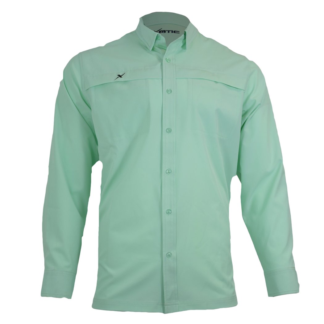 Long Sleeve Solid Button Down - Xotic Camo & Fishing Gear -IGWBDLS101S-NT